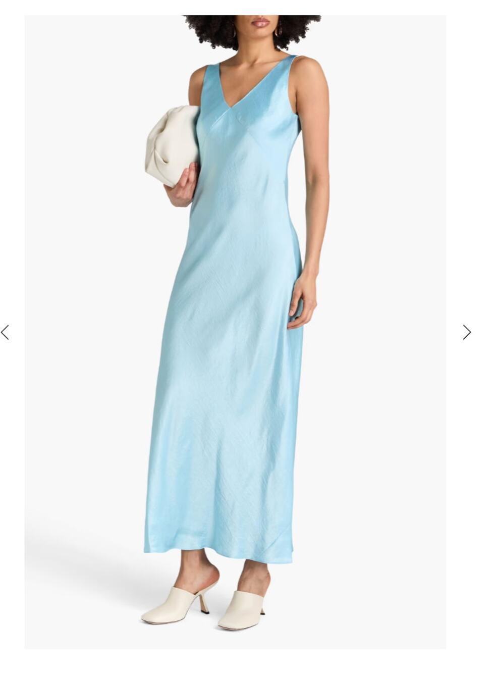 NWT Vince Light Blue Satin Slip Maxi Dress Size M $450